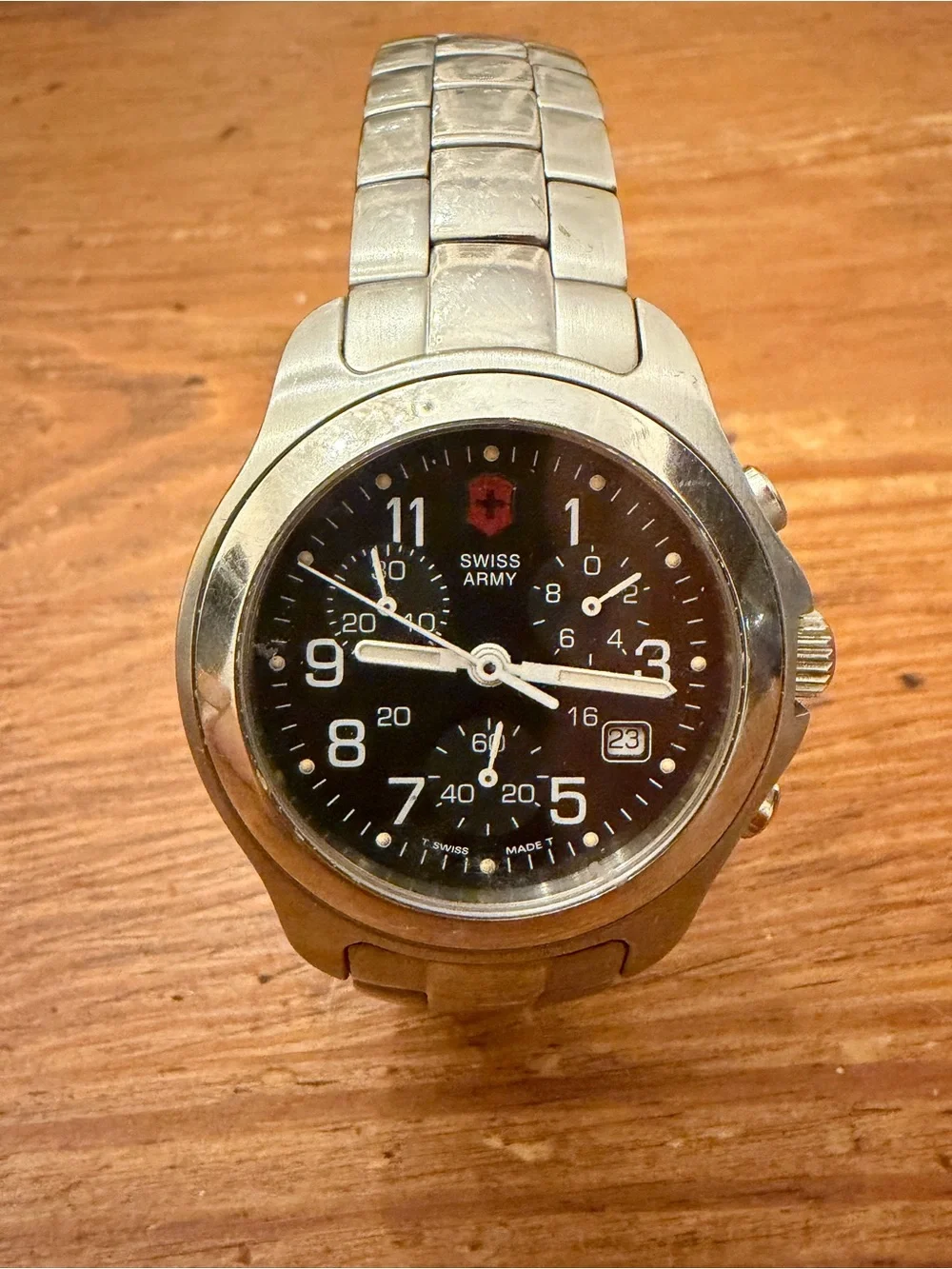 Stainless Steel Black Dial Chronograph Watch